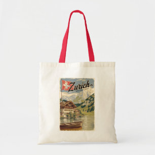 Zürich Schweiz malerische Reise Kunst Vintage Tragetasche