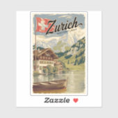 Zürich Schweiz Malerische Reise Vintag Aufkleber (Blatt)