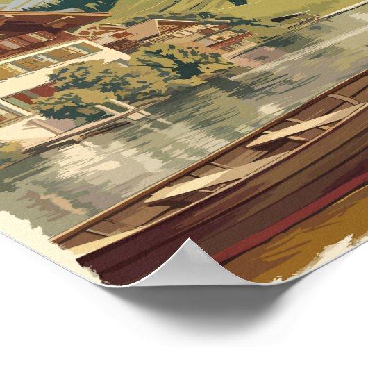 Zürich Schweiz Malerische Reise Vintag Poster (Ecke)