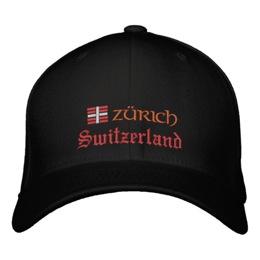Zürich & Schweiz Mode / Patrioten der Schweizer Fl Bestickte Baseballkappe (Vorderseite)