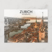 Zürich Schweiz Panoramaansicht Postkarte (Vorderseite)