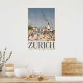 Zürich Schweiz Poster Druck Schweizer Reise Kunst (Küche)