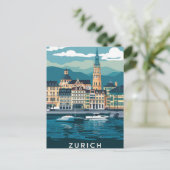 Zürich Schweiz Postkarte (Stehend Vorderseite)