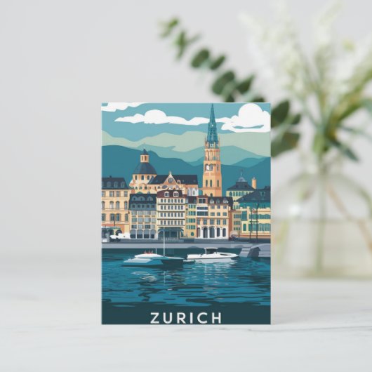 Zürich Schweiz Postkarte (Stehend Vorderseite)