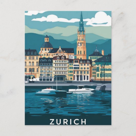 Zürich Schweiz Postkarte (Vorderseite)
