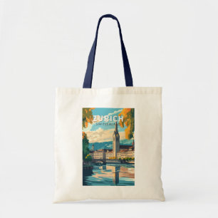Zürich Schweiz Reise Kunst Vintage Tragetasche