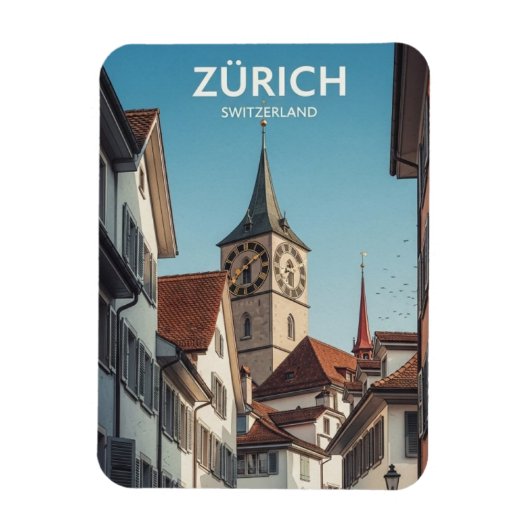 Zürich Schweiz Reise Magnet (Vertikal)