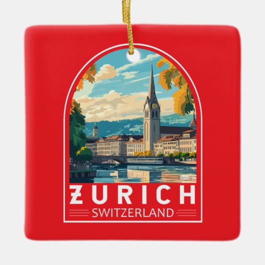 Zürich Schweiz Reisen Keramikornament (Vorderseite)