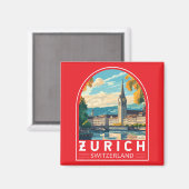Zürich Schweiz Reisen Magnet (Vorderseite/Rückseite)