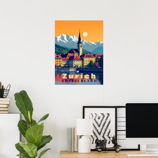 Zürich Schweiz Reisen Poster (Heimbüro)
