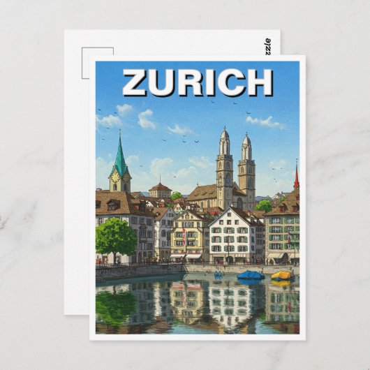 Zürich Schweiz Reisen Postkarte (Vorne/Hinten)