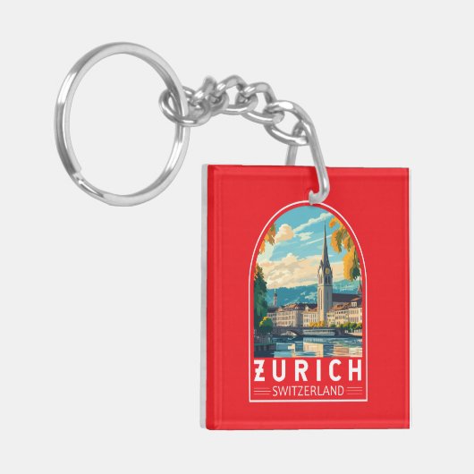 Zürich Schweiz Reisen Schlüsselanhänger (Vorderseite links)
