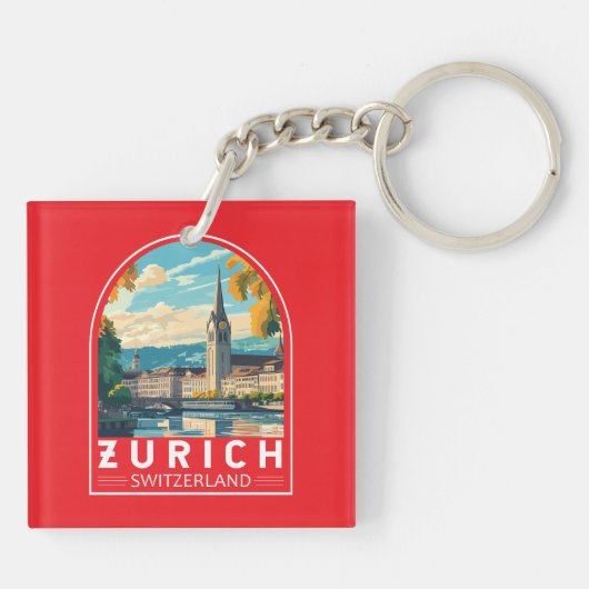 Zürich Schweiz Reisen Schlüsselanhänger (Rückseite)