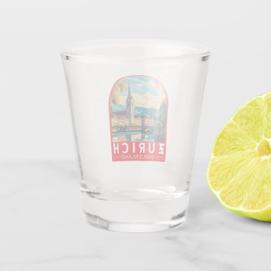 Zürich Schweiz Reisen Schnapsglas (Rückseite)