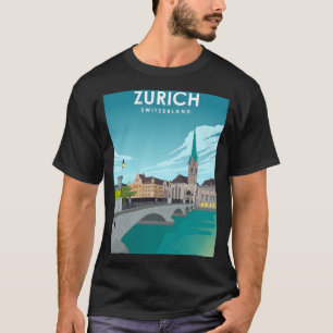 Zürich Schweiz Reiseplakat T-Shirt
