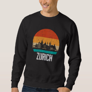 Zürich Schweiz Retro Vintage Sonnenuntergang Skyli Sweatshirt