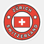 Zürich Schweiz Runder Aufkleber (Vorderseite)