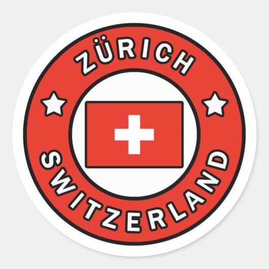 Zürich Schweiz Runder Aufkleber (Vorderseite)