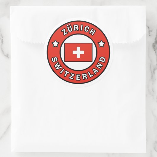 Zürich Schweiz Runder Aufkleber (Tasche)