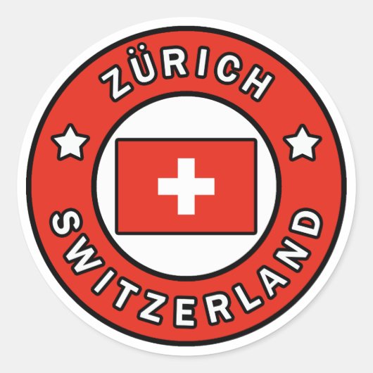 Zürich Schweiz Runder Aufkleber (Vorderseite)