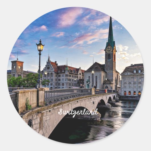 Zürich, Schweiz Runder Aufkleber (Vorderseite)