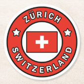 Zürich Schweiz Runder Pappuntersetzer (Vorderseite)