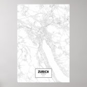 Zürich, Schweiz (schwarz auf weiß) Poster (Vorne)
