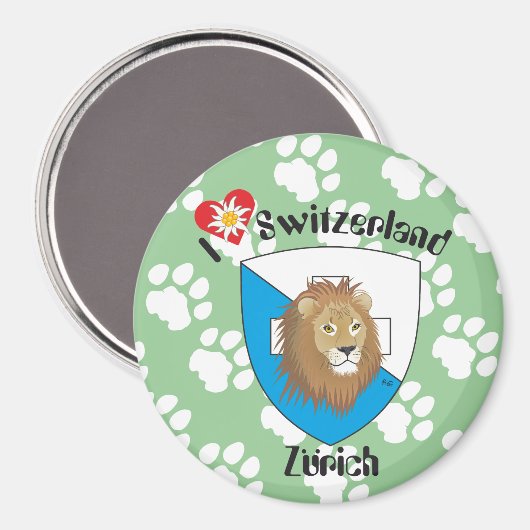 Zürich Schweiz Schweiz Magnet (Vorderseite/Rückseite)