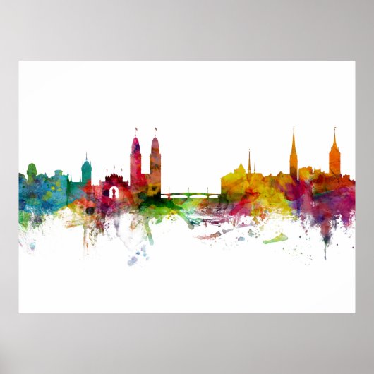Zürich Schweiz Skyline Poster (Vorne)