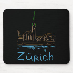 Zürich Schweiz Souvenir Geschenk Für Touristen Sti Mousepad