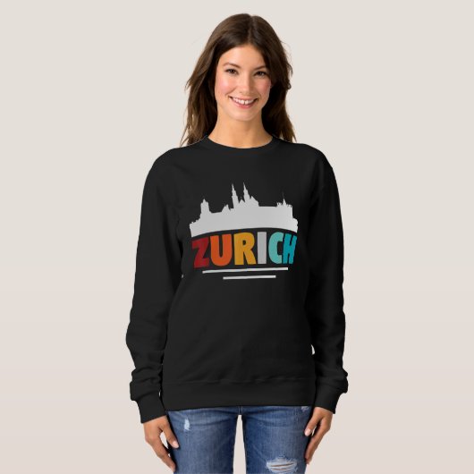 Zürich Schweiz Sweatshirt (Vorne ganz)