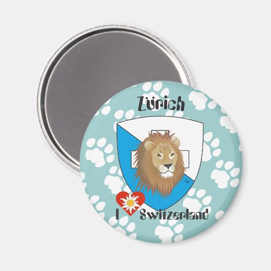 Zürich Schweiz Switzerland Magnet (Vorderseite/Rückseite)