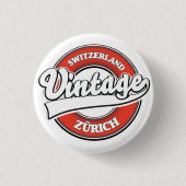 Zürich Schweiz Vintages Logo Button (Vorderseite)