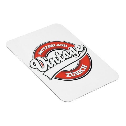 Zürich Schweiz Vintages Logo Magnet (Rechte Seite)