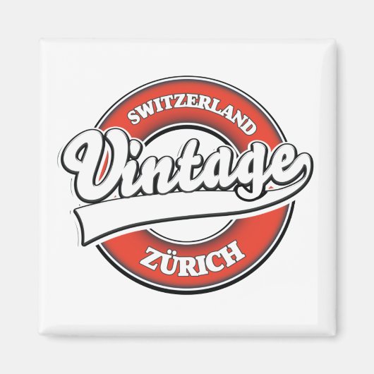 Zürich Schweiz Vintages Logo Magnet (Vorne)