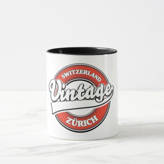 Zürich Schweiz Vintages Logo Magnet Tasse (Zentrum)