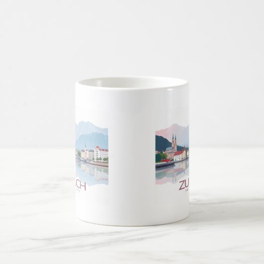 Zürich Schweiz Zürichsee Pastel Travel Kaffeetasse (Mittel)
