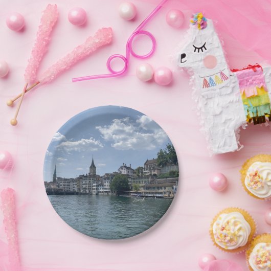 Zurich Switzerland Landschaftlich Paper Tellers Pappteller (Party)