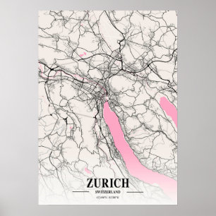 Zurich - Switzerland Neapolitan City Map Poster