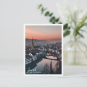 Zurich Switzerland Reisebüro Illustration Postkarte (Stehend Vorderseite)