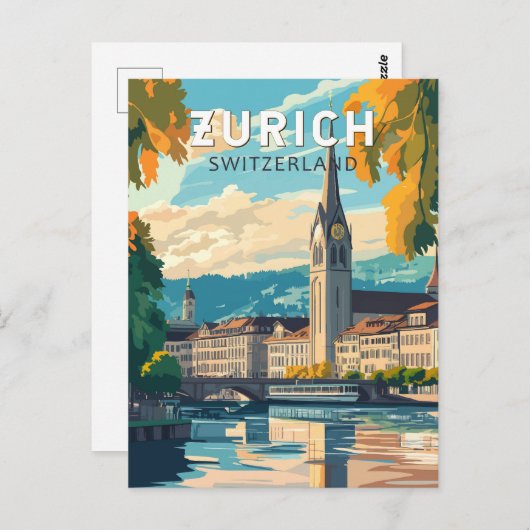 Zurich Switzerland Reisen Vintag Postkarte (Vorne/Hinten)