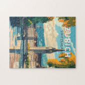 Zurich Switzerland Reisen Vintag Puzzle (Horizontal)