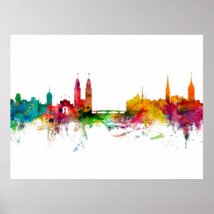 Zurich Switzerland Skyline Poster