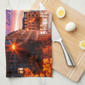 Zurich Switzerland Sunset Geschirrtuch (Viertel Falte)