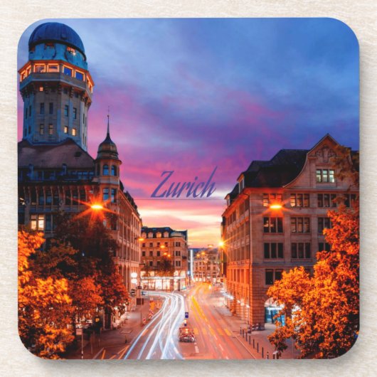 Zurich Switzerland Sunset Getränkeuntersetzer (Vorderseite)