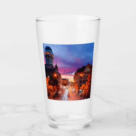 Zurich Switzerland Sunset Glas (Vorderseite)