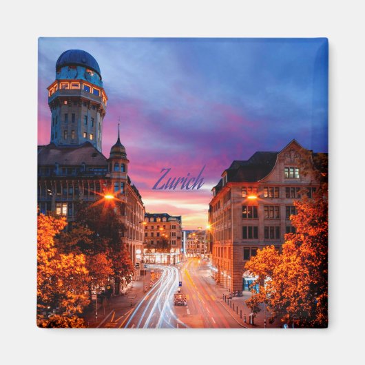 Zurich Switzerland Sunset Magnet (Vorne)