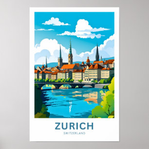 Zurich Switzerland Travel Print Poster