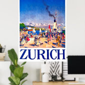 Zürich, Touristenschiff an der Anlegestelle der St Poster (Heimbüro)