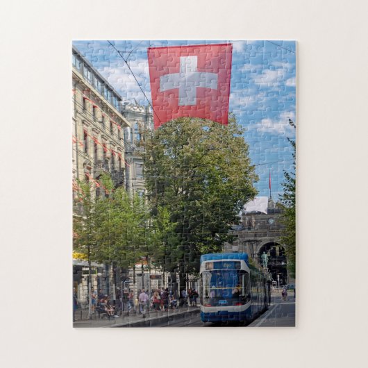 Zürich Tram Schweiz Jigsaw Puzzle (Vertikal)